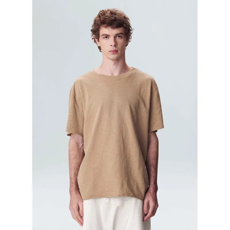 T-shirt ribbed geo mc - bege - P