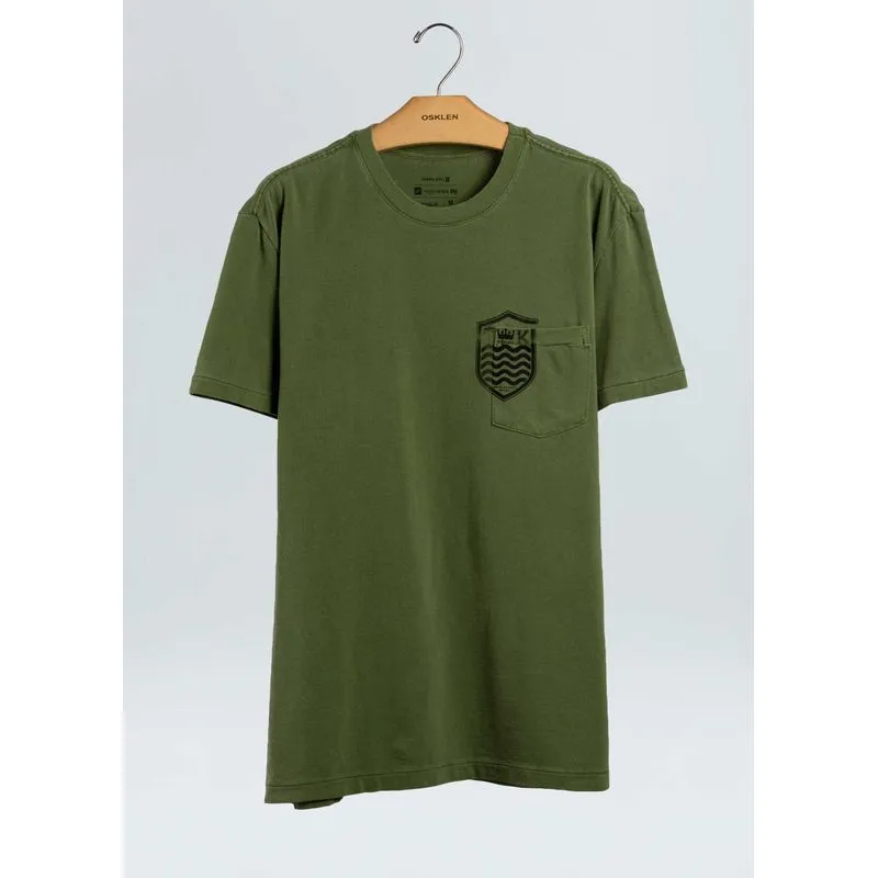 T-shirt bolso brasão T-shirt bolso brasao mc - verde - P
