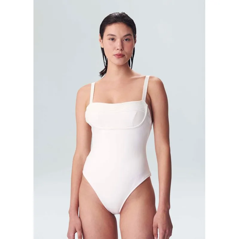 Maiô tricot decote reto Maio tricot decote reto - off white - M
