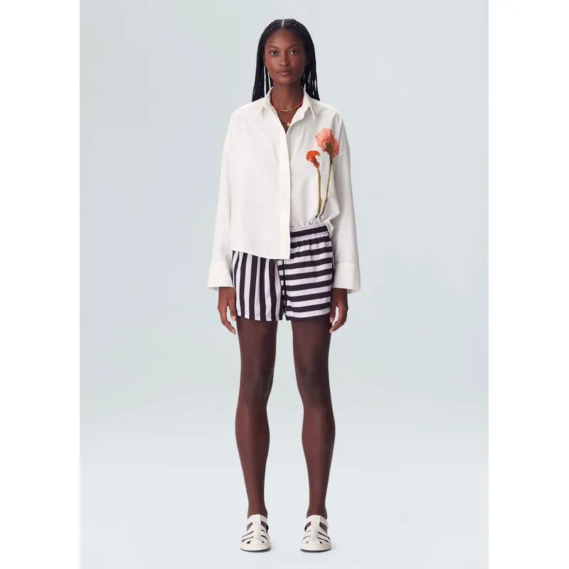 Short surf listras Short surf fem listras pb - off white - M