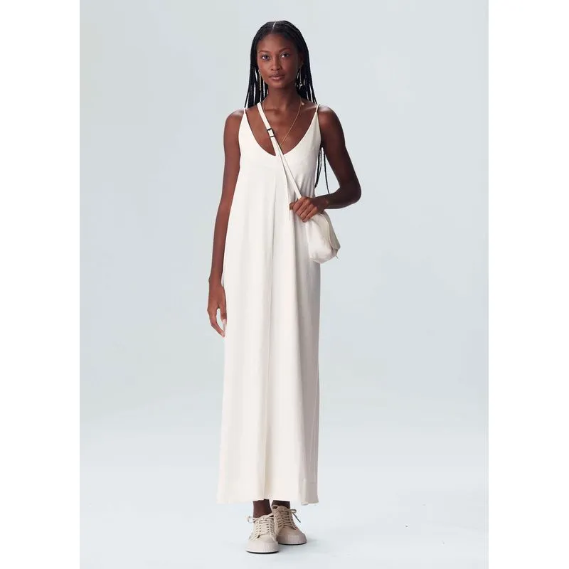 Vestido long naked back corda - off white - M