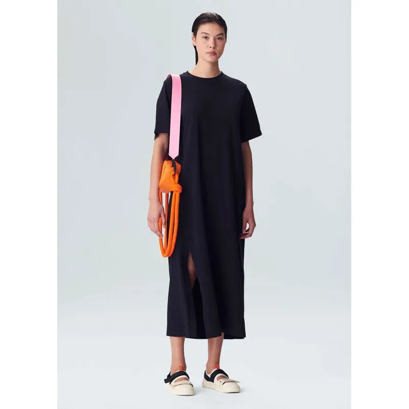 Vestido t-shirt washed longo - preto - P