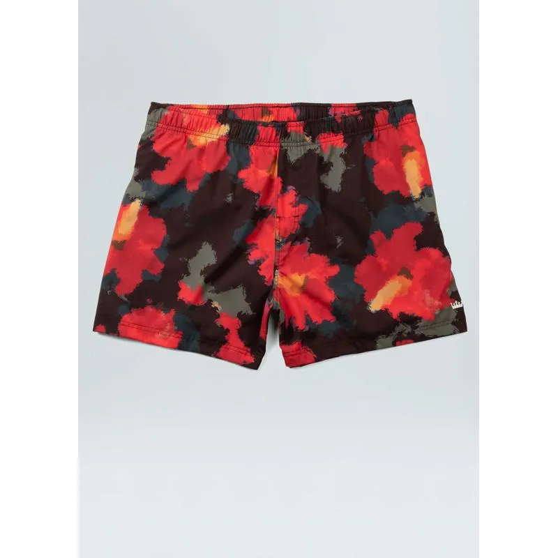 Beach short hibisco blur - preto - P