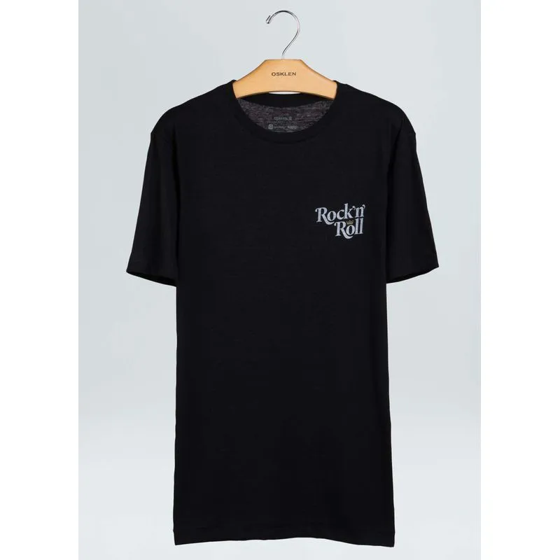 T-shirt rock n roll - preto - G