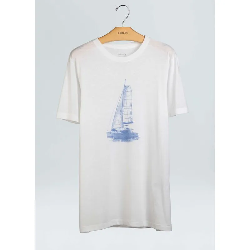 T-shirt slim veleiro - off white - G