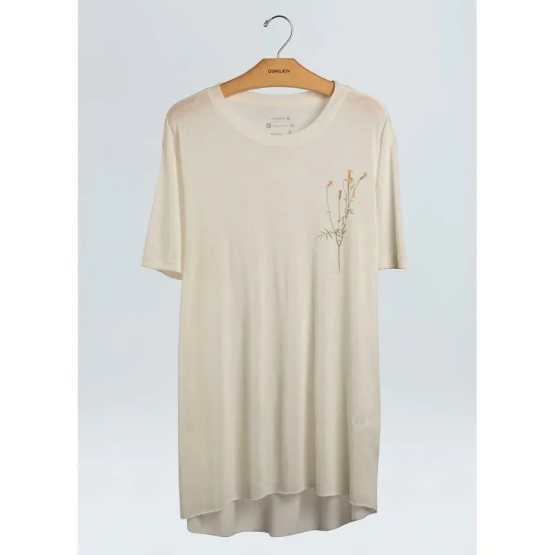 T-shirt light linen flor tagete - off white - GG