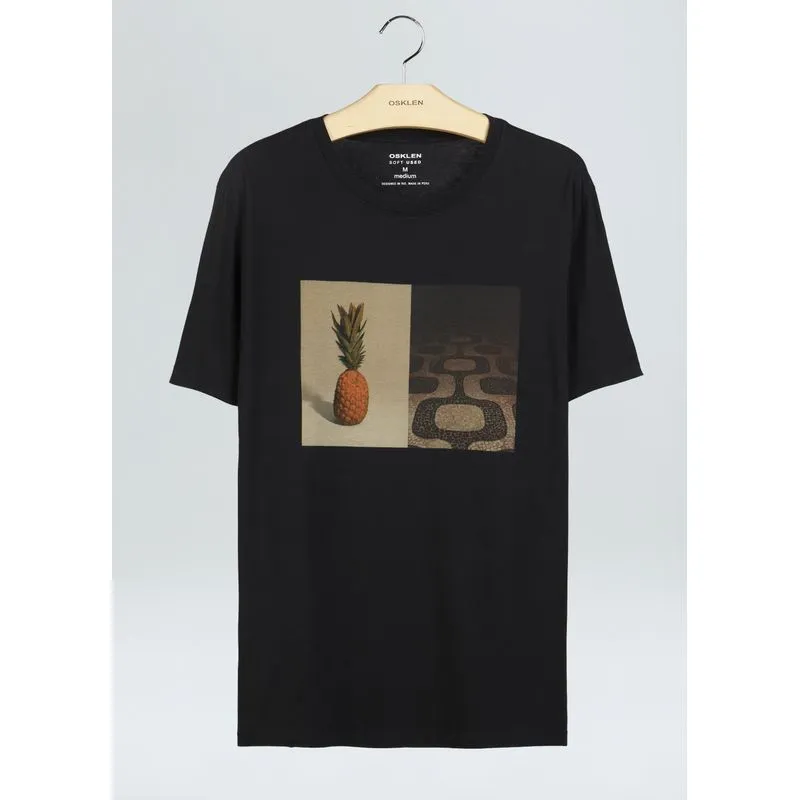 T-shirt soft used abacaxi calçadão T-shirt soft used abacaxi calcadao - preto - P