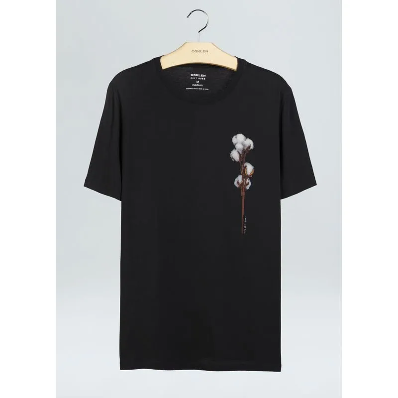 T-shirt soft used cotton - preto - GG