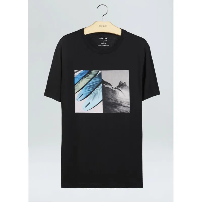 T-shirt soft used wave barrel - preto - P