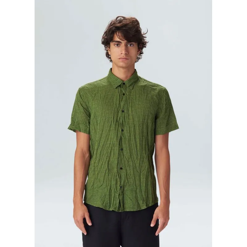 Camisa xadrez fine basic mc - verde - M