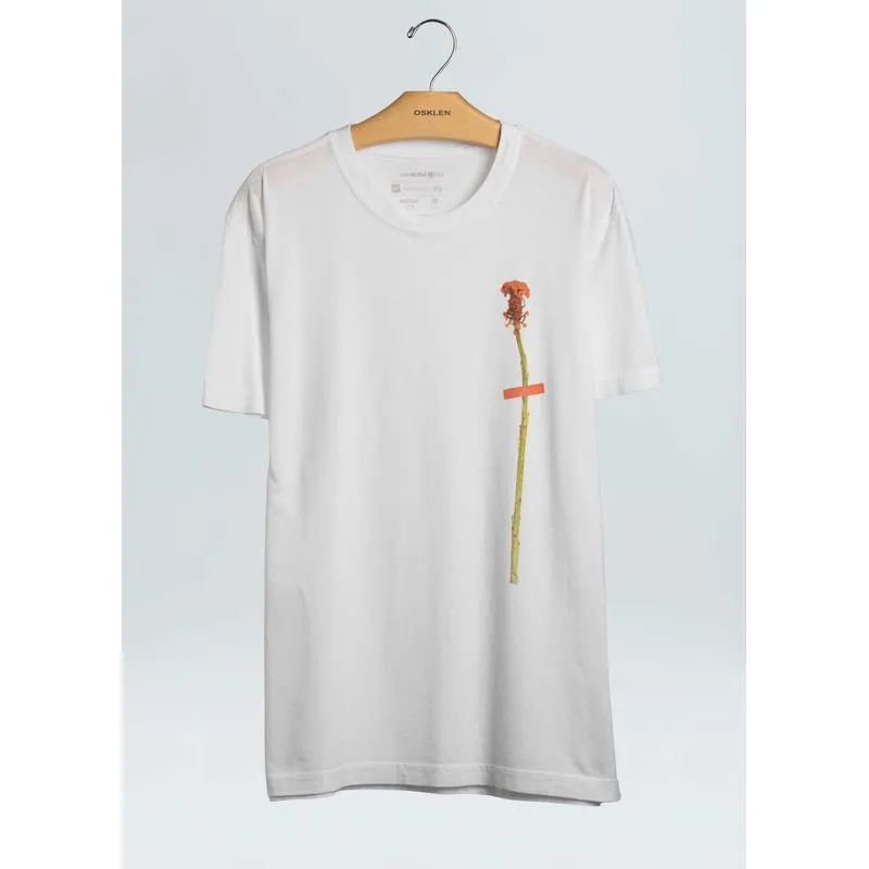 T-shirt stone orquidea laranja - branco - P