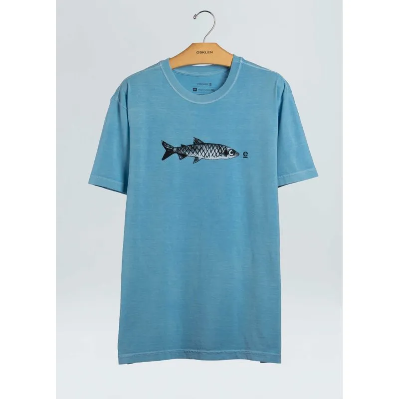 T-shirt stone peixe - azul - G