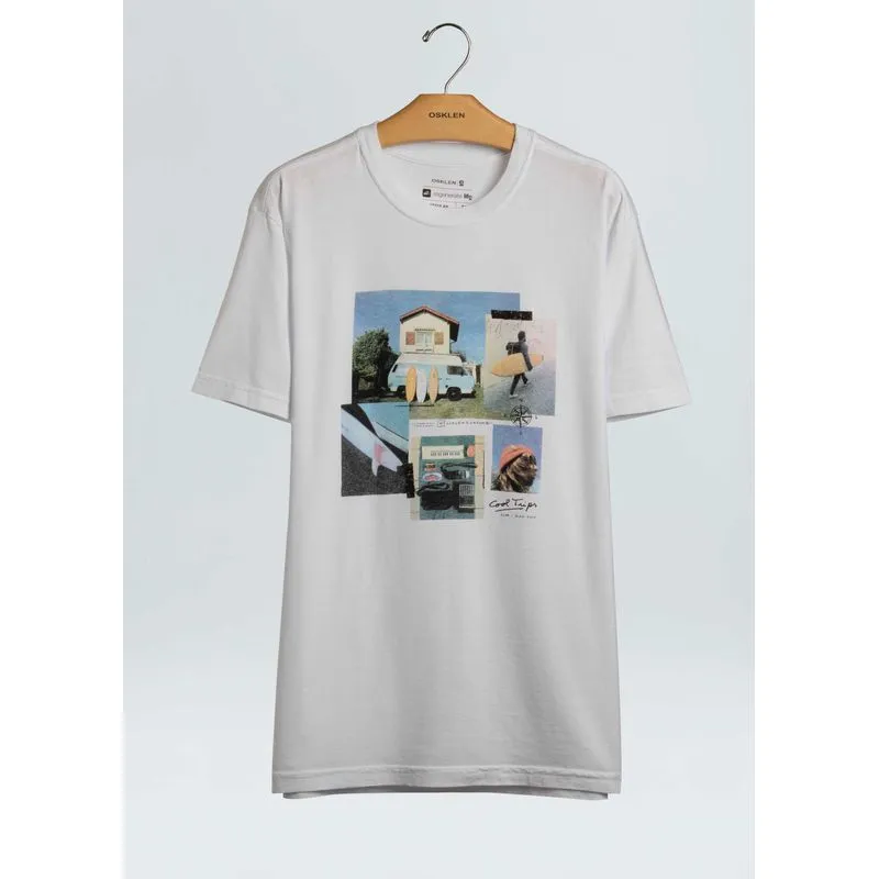 T-shirt stone road surf trip - branco - P