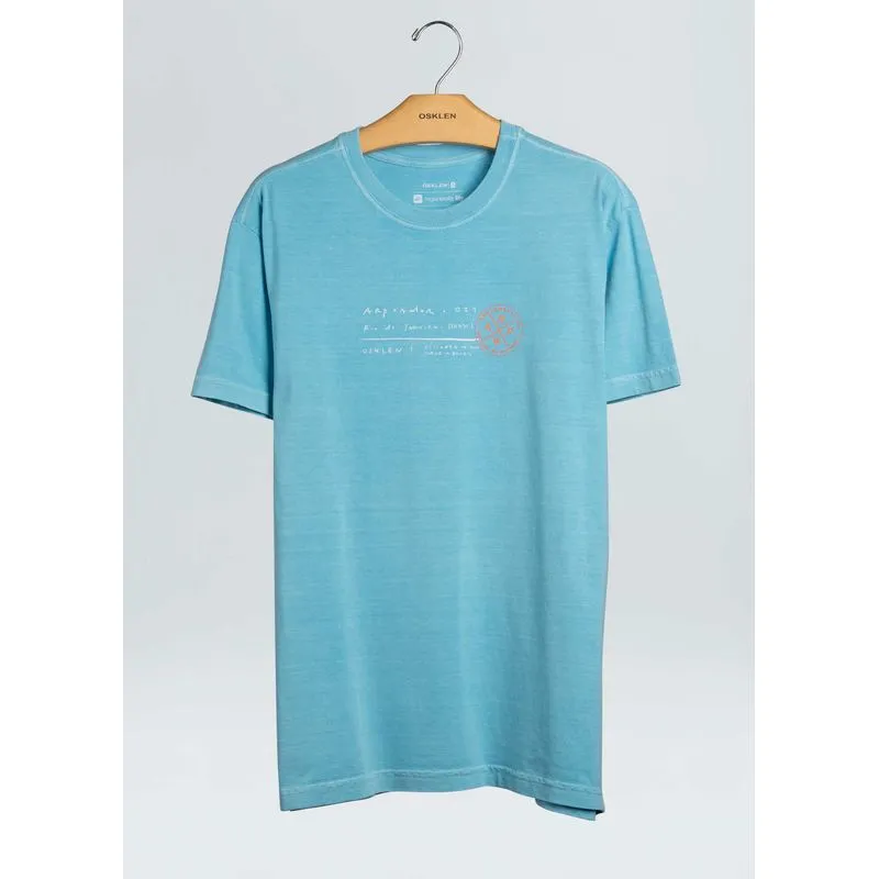 T-shirt stone surfing stamp - azul - M