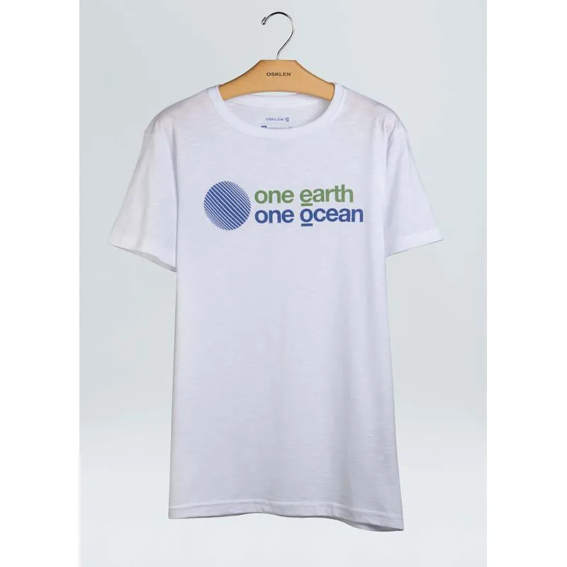 T-shirt org rough one earth one ocean - branco - M
