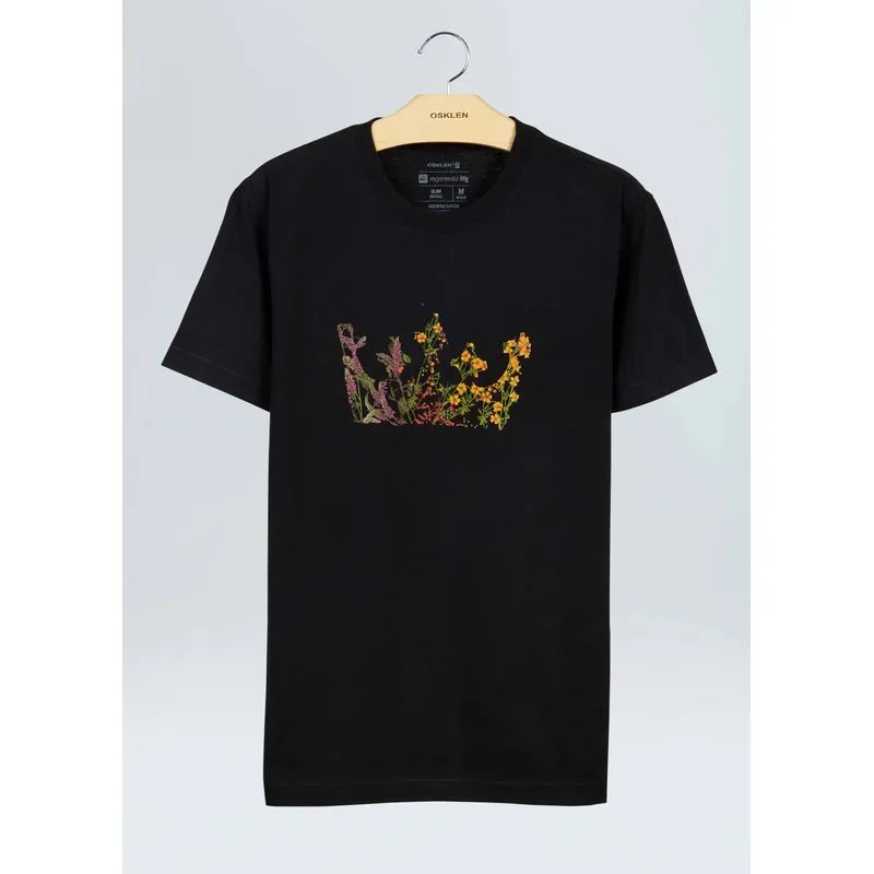 T-shirt vintage flower crown - preto - P