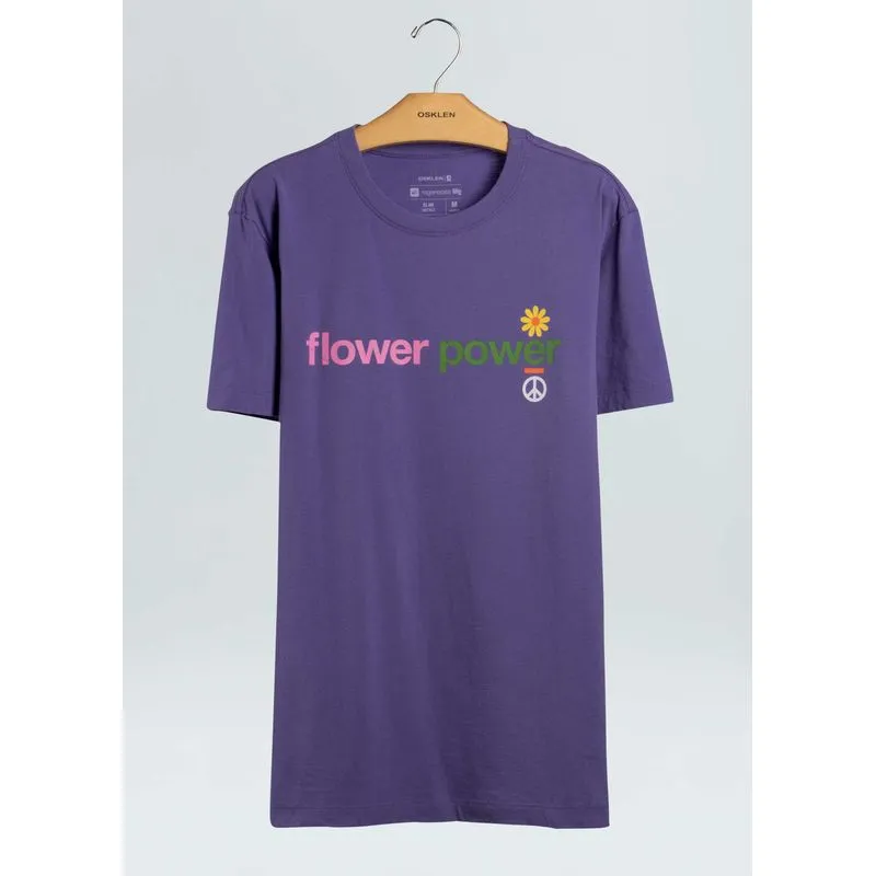 T-shirt vintage flower power - roxo - G