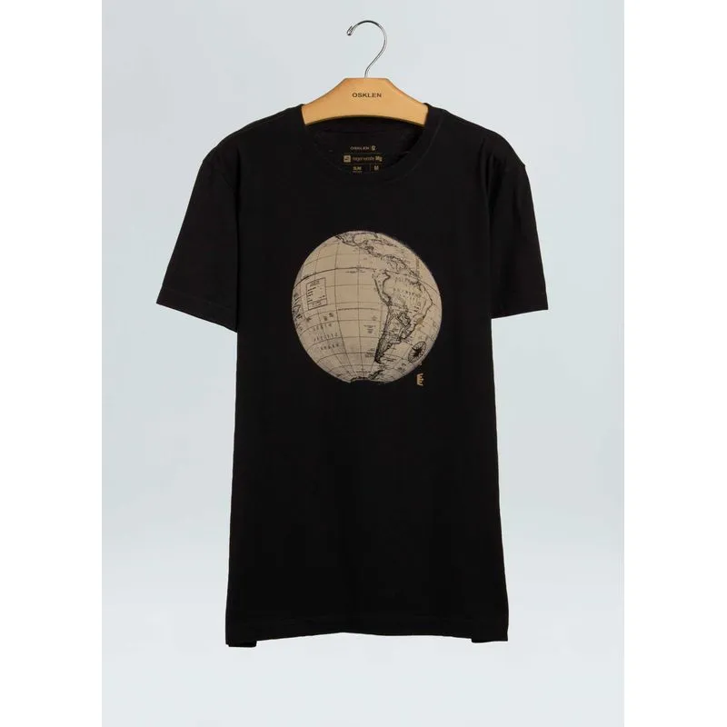 T-shirt vintage globe - preto - P
