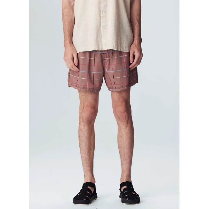 Beach short grid summer - bege - M