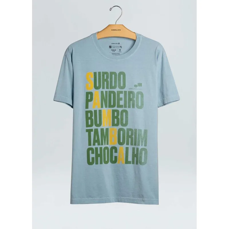 T-shirt stone samba instruments - azul - P