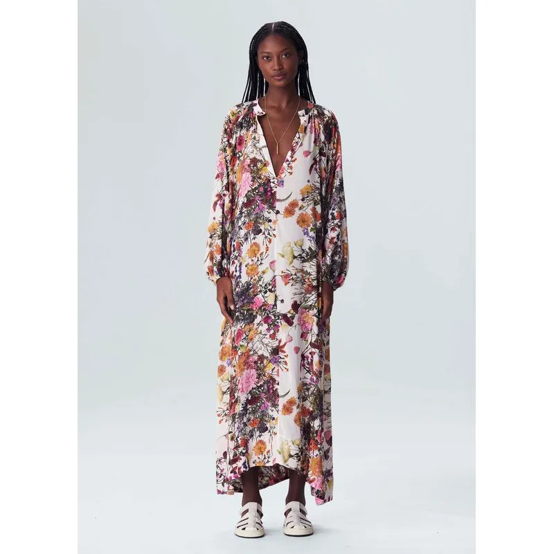 Vestido campo longo - off white - M