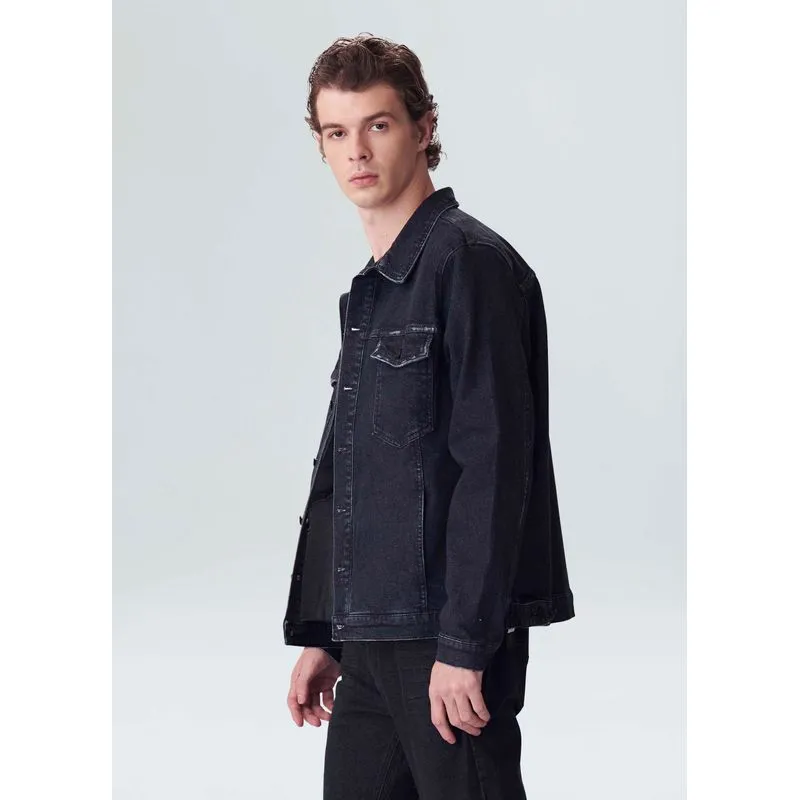 Jaqueta denim overcut - preto - M