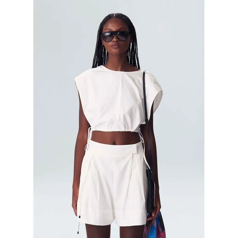 Top tricoline white - branco - M
