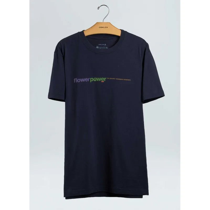 T-shirt vintage flower movement - azul marinho - G