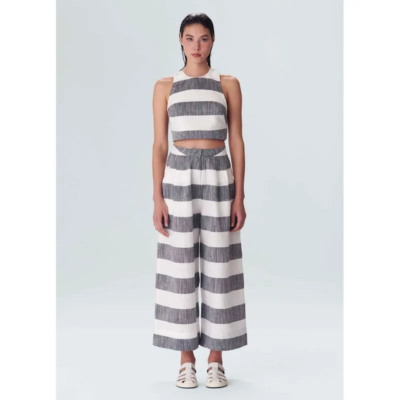 Calça fio tinto Calca fio tinto pb - preto e branco - 42