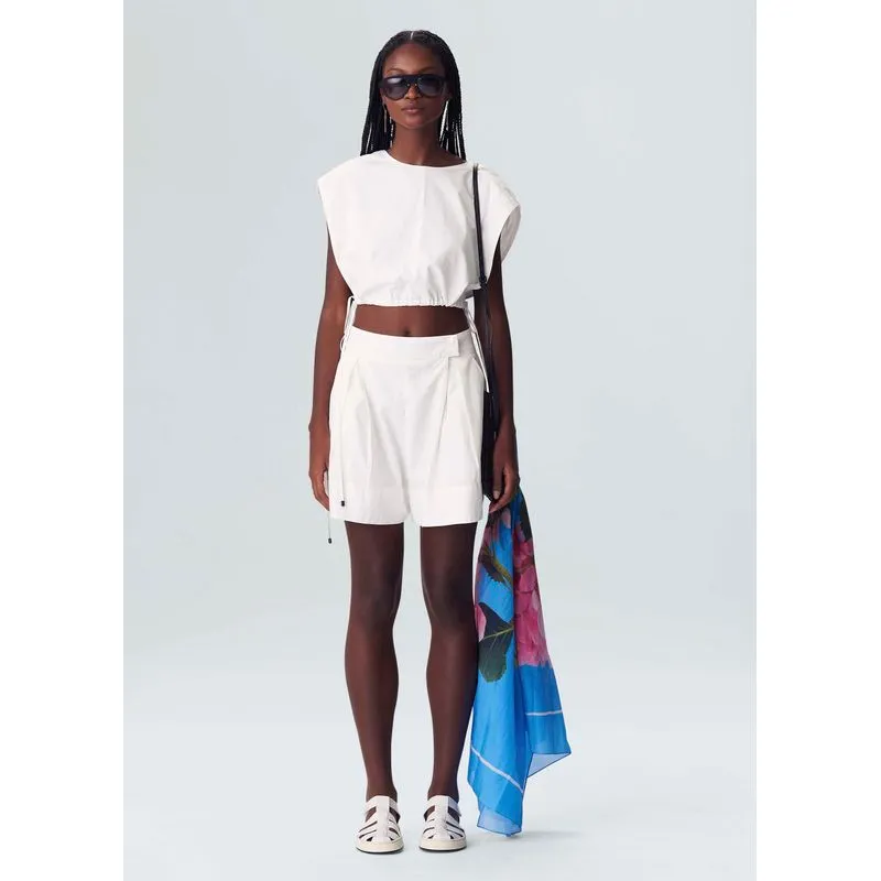 Short pregas tricoline - branco - 38