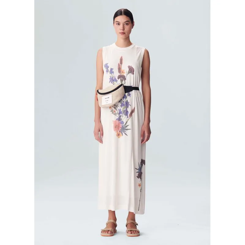 Vestido fluid flower white - off white - M