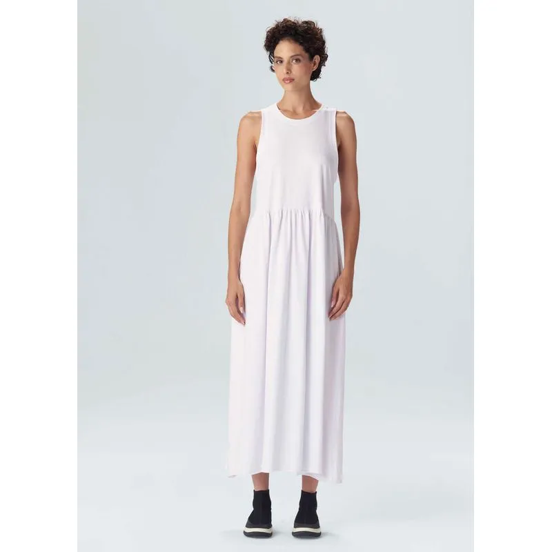 Vestido midi sleeveless franzido - branco - M