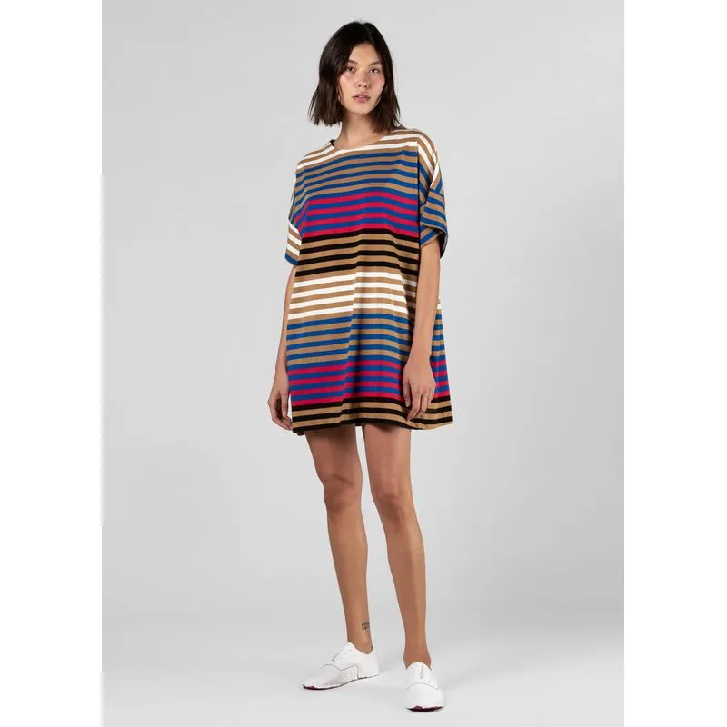 Vestido curto summer stripes - vermelho - M