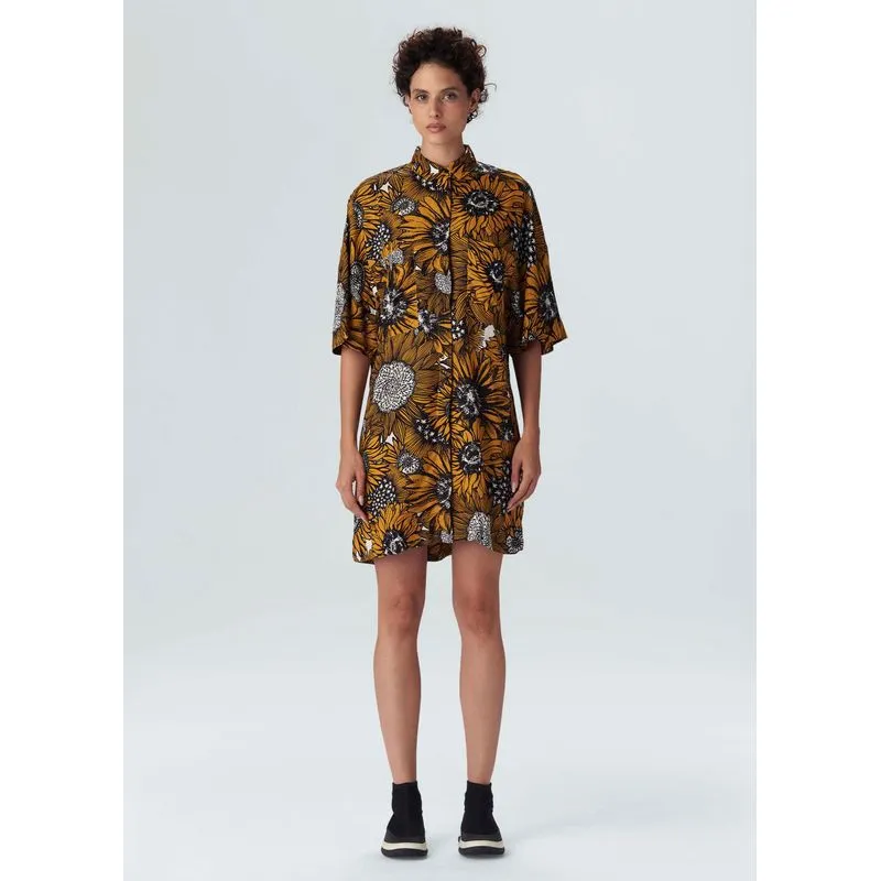 Vestido chemise sunflower - amarelo - G