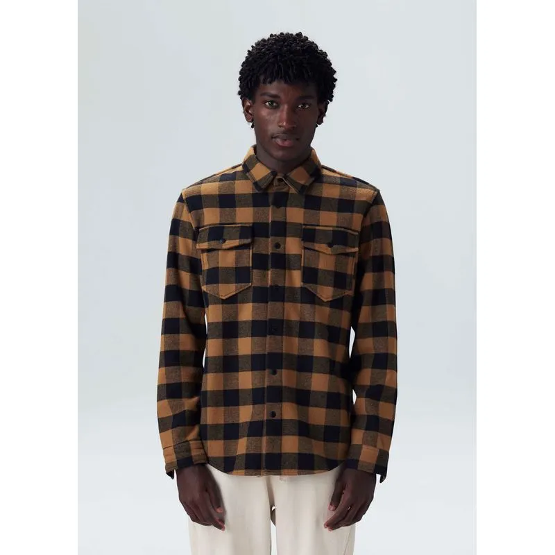 Overshirt xadrez Overshirt masculina xadrez - bege - GG