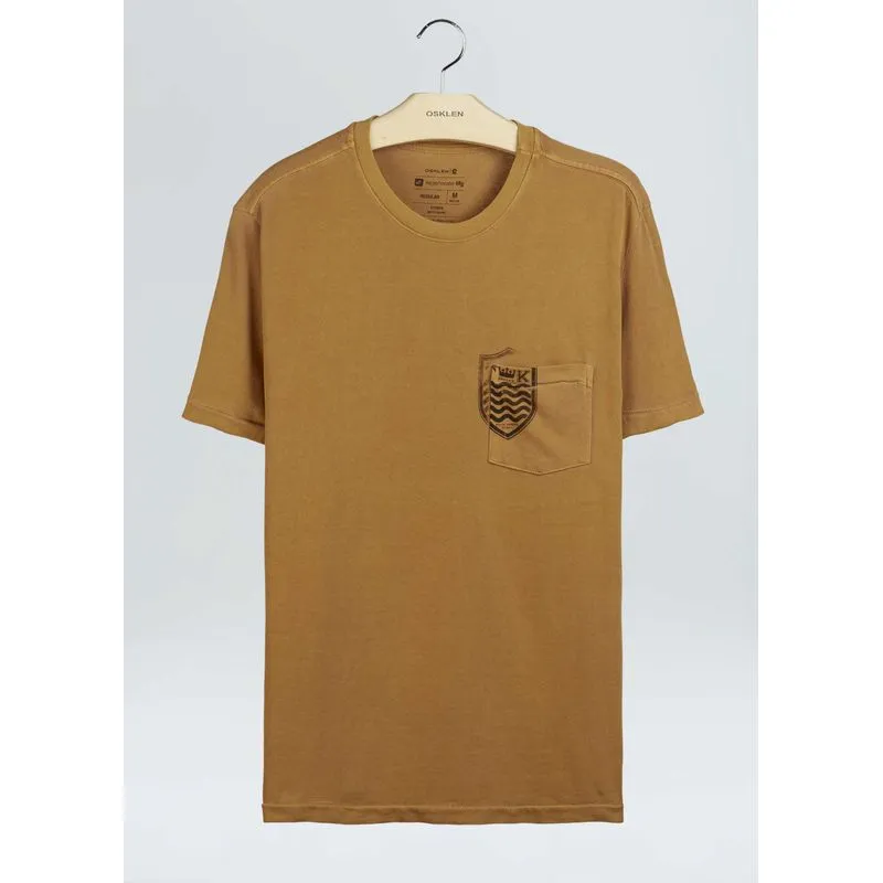 T-shirt bolso brasão T-shirt bolso brasao mc - caqui - P