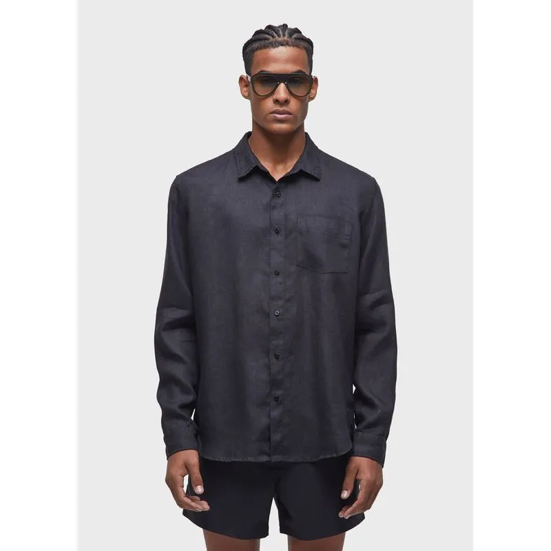 Camisa classic linen ml - preto - G