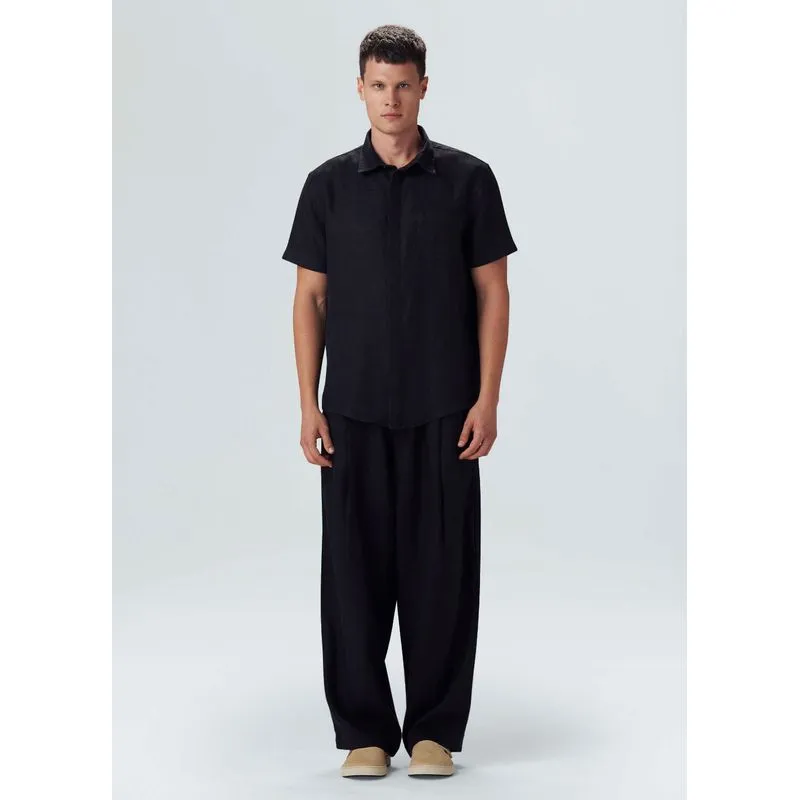 Camisa linen jazz mc - preto - G