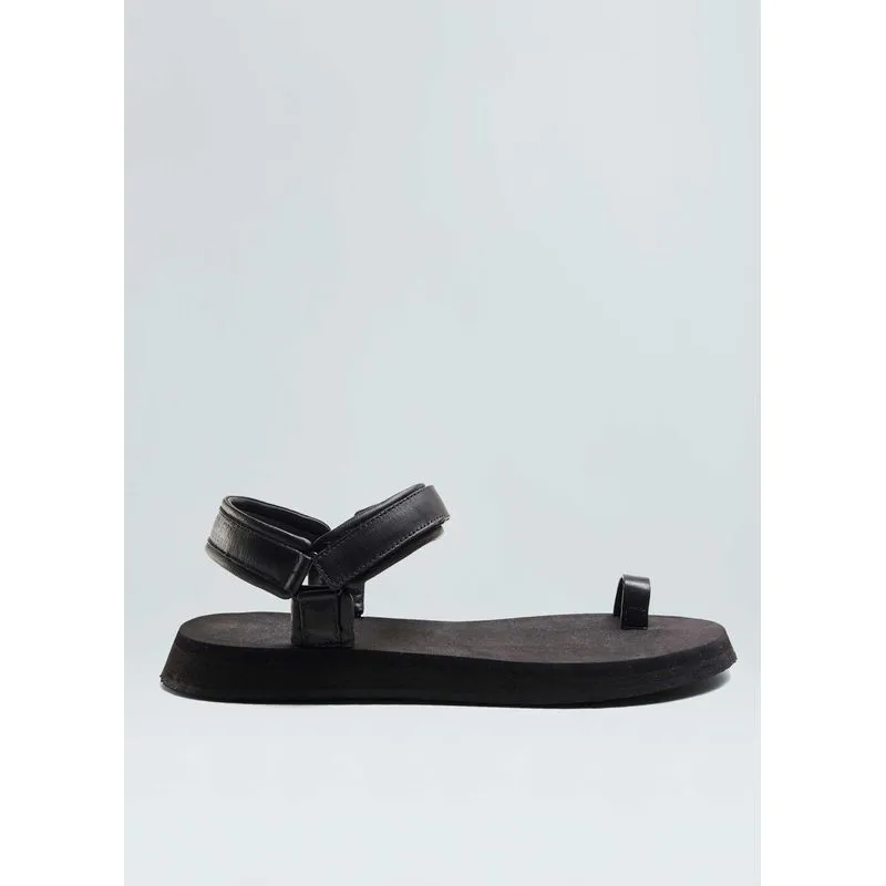 Sandália couro velcro Sandalia couro velcro - preto - 38