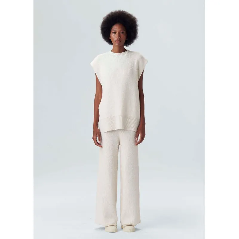 Calça tricot bouclet Calca tricot bouclet - off white - M