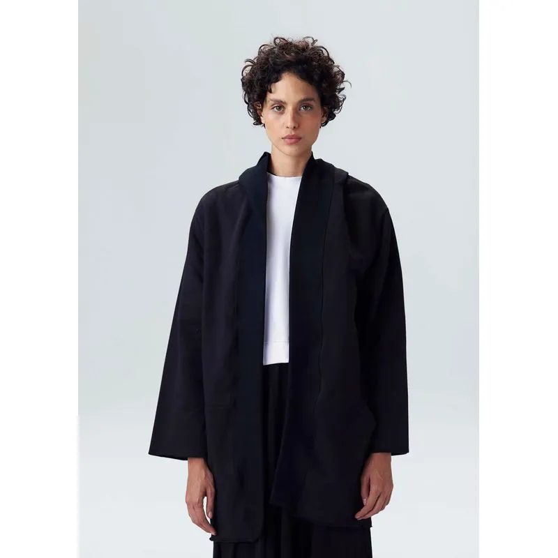 Casaco moletom soft aberto Casaco fem moletom soft aberto - preto - P