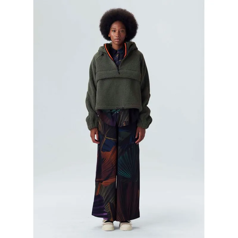 Casaco cropped fleece - verde forest - G