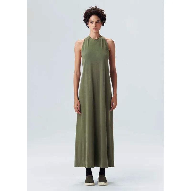 Vestido longo nadador cavado - verde forest - G