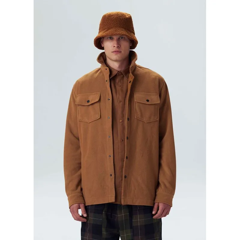 Men’s fleece shirt jacket trkk - caqui - P