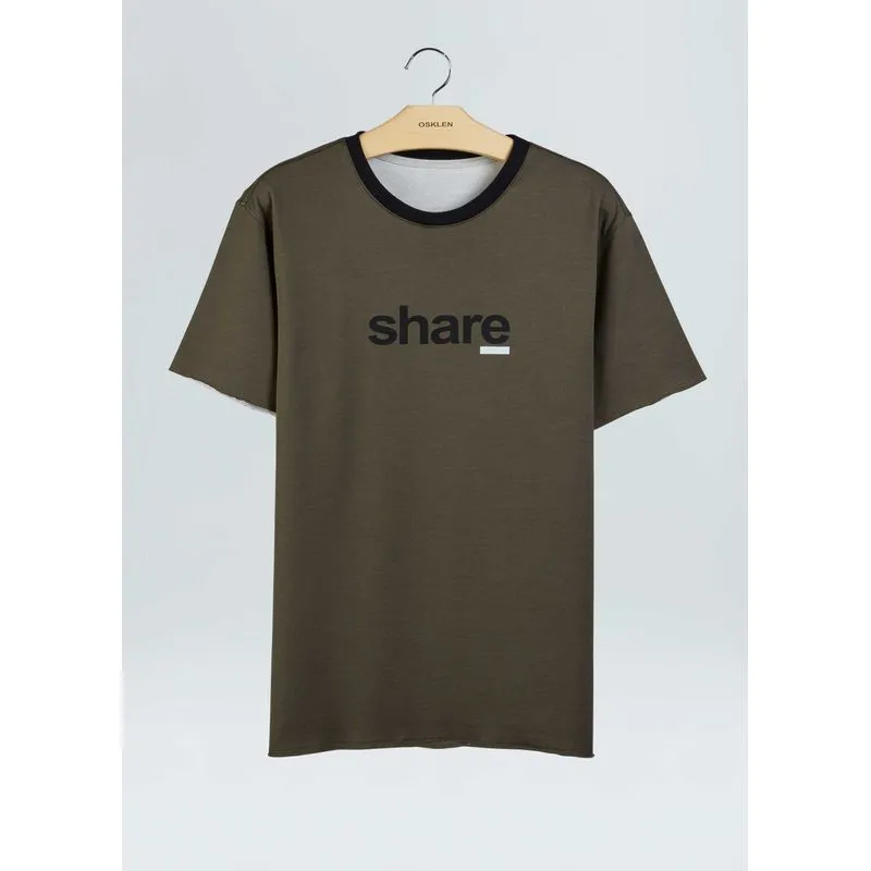 T-shirt double face share - areia - P