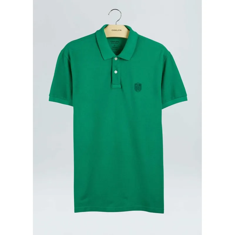 Polo brasão embossed color Polo masc brasao embossed color mc - verde - P