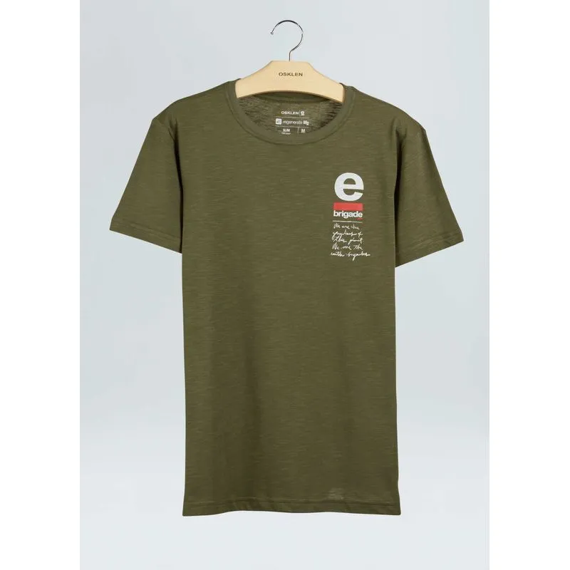 T-shirt org rough e-brigade - verde forest - M