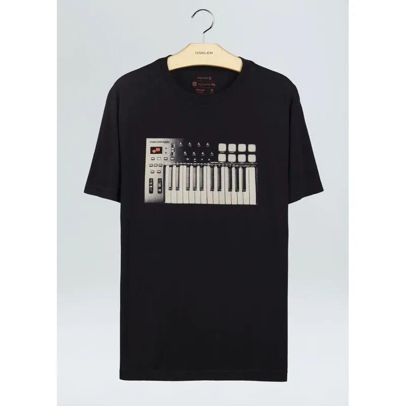 T-shirt vintage keyboard - preto - GG