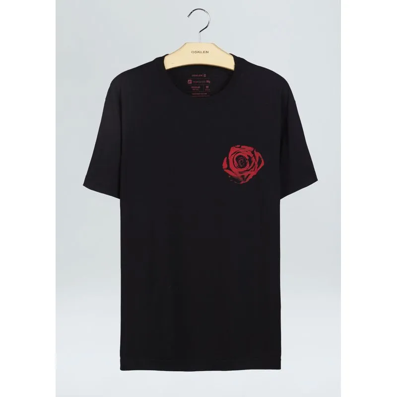 T-shirt vintage rose stc - preto - G