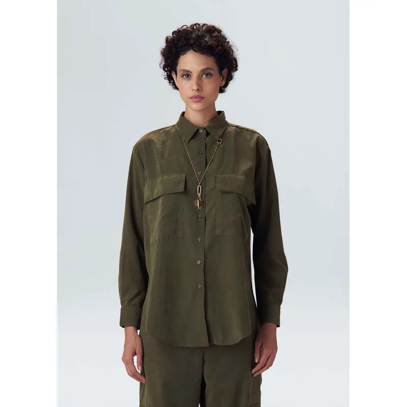 Camisa manga longa - verde forest - G